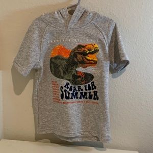 Gray Hooded Dinosaur TShirt